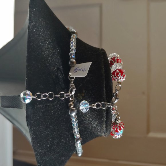 Transparent Glass Cyrstal Beaded Necklace Set - Picture 5 of 9